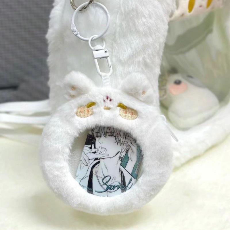 Meow Fox Plush Ita Bag: Cute Transparent Wallet & Storage for Students