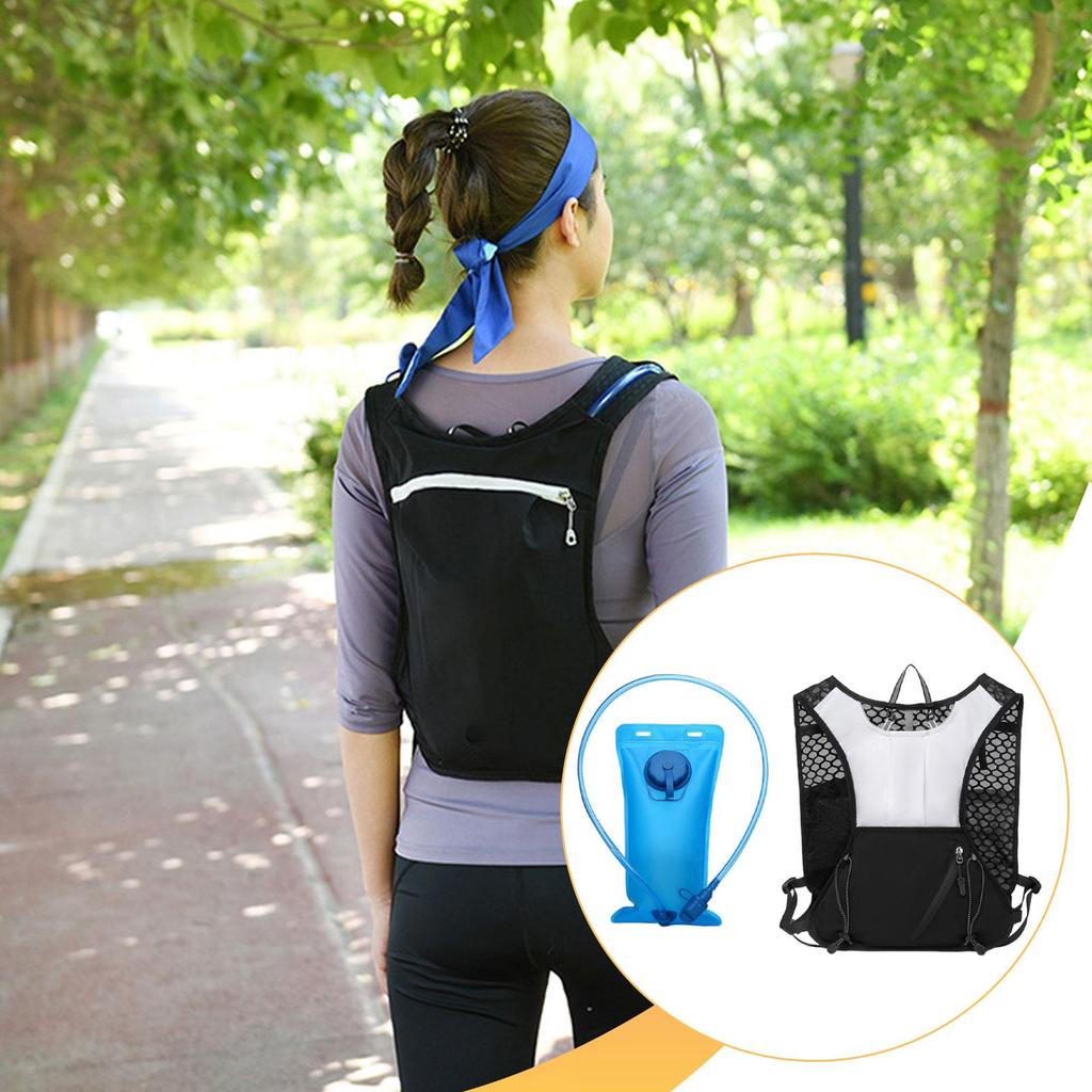 Cycling Hydration Vest Backpack Lightweight Water Bag Daypack with Pockets and 2L Bladder for Outdoor Hiking Race