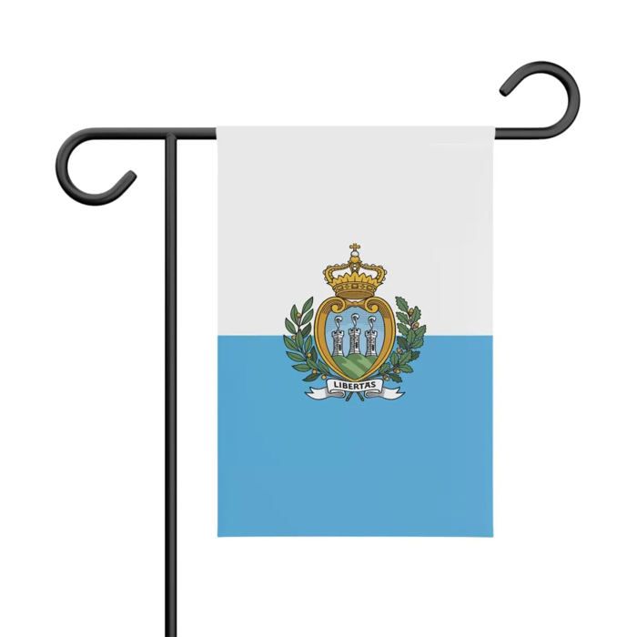 Drapeau - Saint-Marin - 32 X 47.5 Cm - Polyester - Impression Recto/verso - Jardin Extérieur