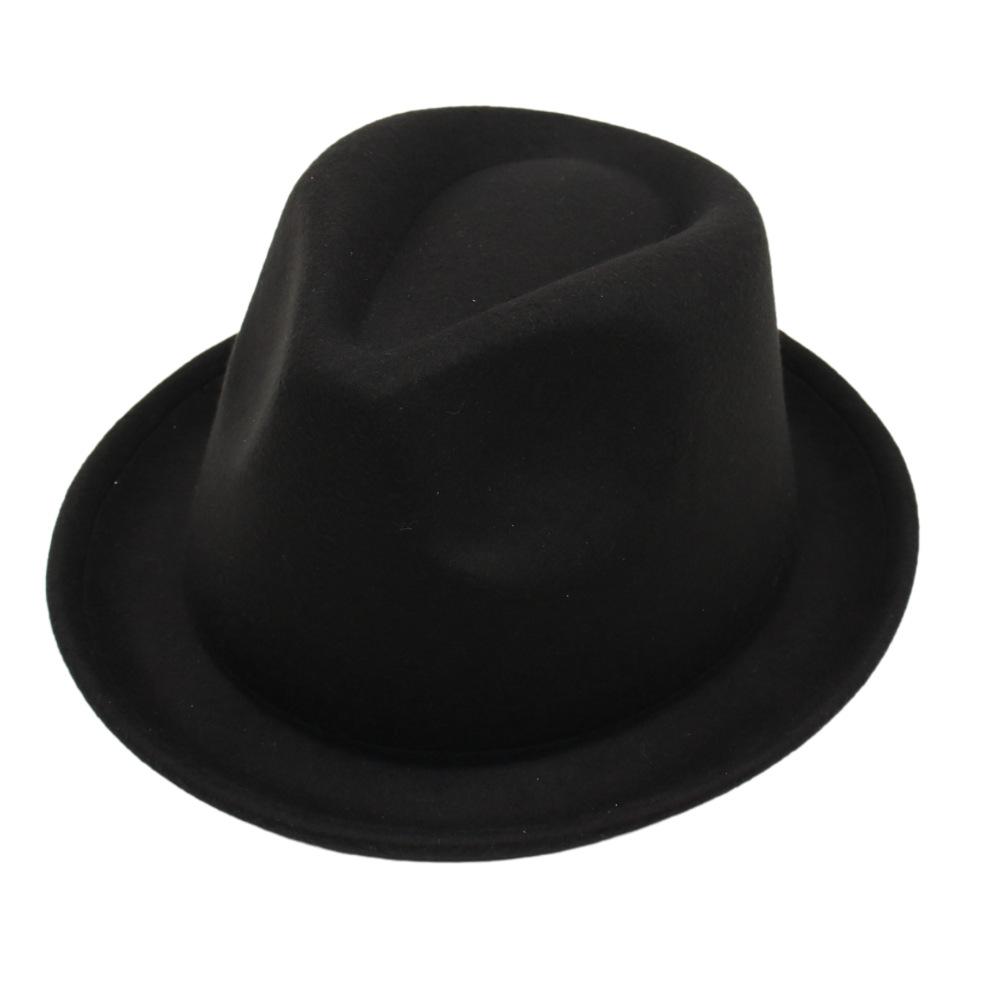 Ji Imitation Wool Felt Hat Curled Short Brim Casual Top Hat Men And Women British Peach Heart Jazz Hat