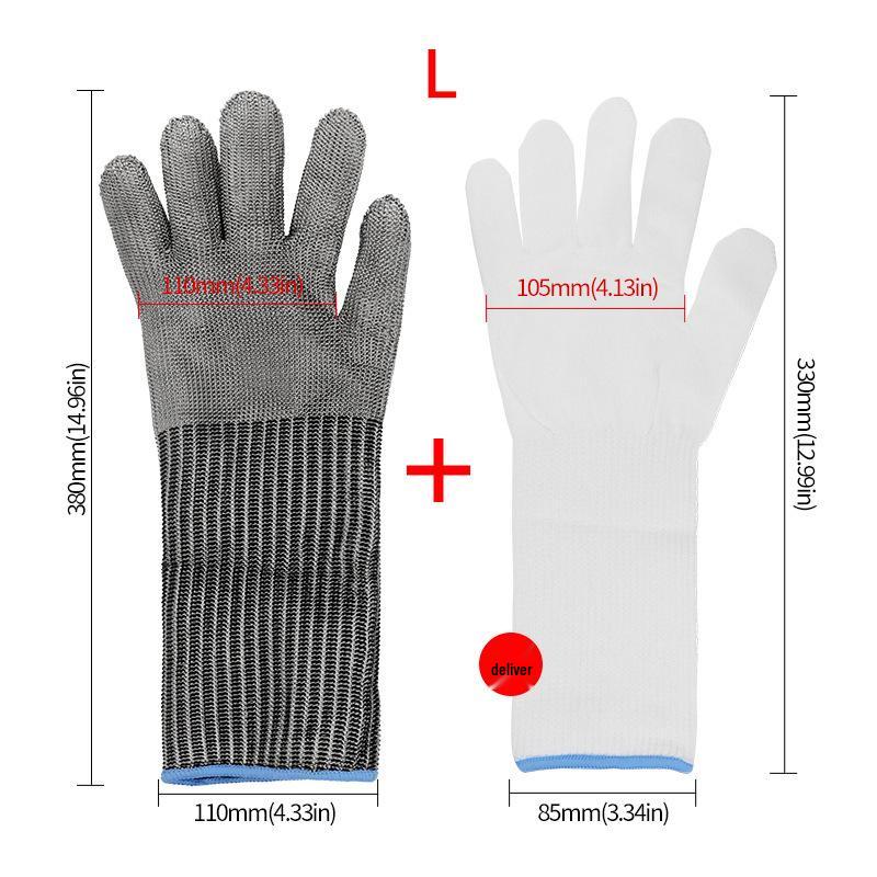 Cut-Resistant Steel Wire Gloves Level 5 Metalworking Protection