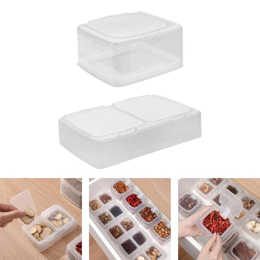 Clear Seasoning Box Sealed Condiment Container for Kitchen Countertop