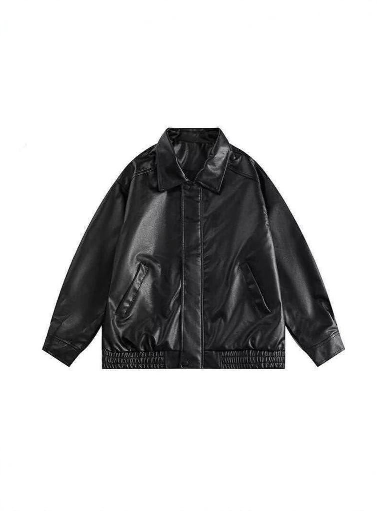 European and American street trend leather jacket men's tide ruffian handsome pilot PU leather jacket couple coat