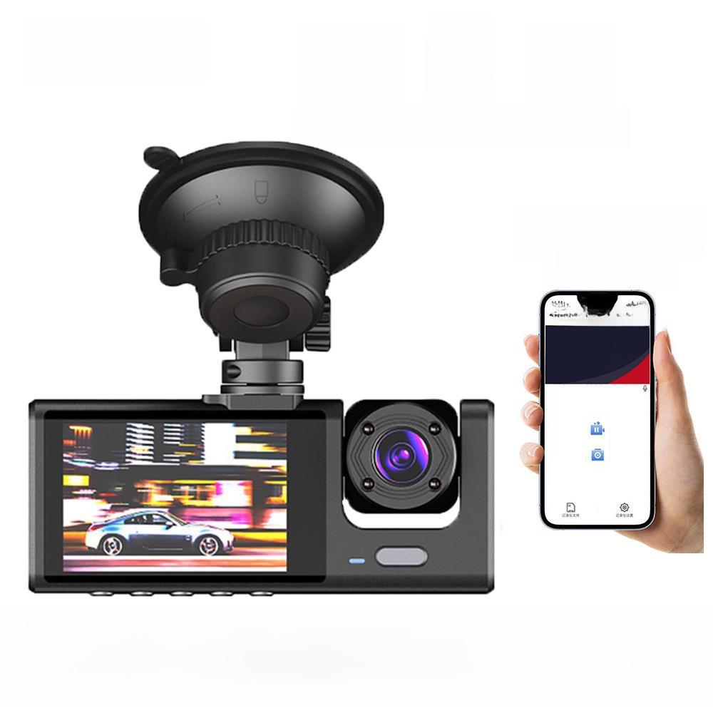 

Автомобильный видеорегистратор с тремя объективами: Передняя, внутренняя и задняя части с HD-системой ночного видения и круглосуточным парковочным монитором S1