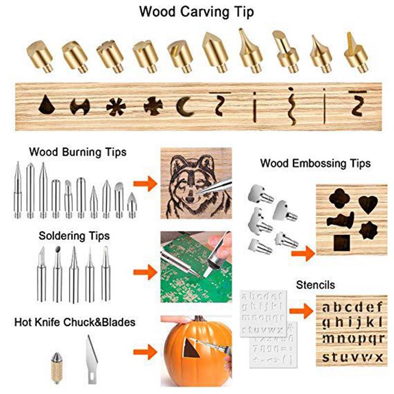 Digital Adjustable Temperature Pyrography Kit: Carving & Soldering Pen with Constant Temp Display