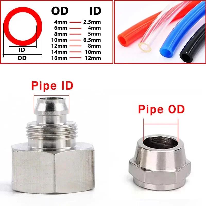 Pneumatic Hose Fittings Quick Screw Connector Copper Nickel Plating PF 6 8 10mm Fast Twist Joint Female Thread 1/8 1/4 3/8 1/2