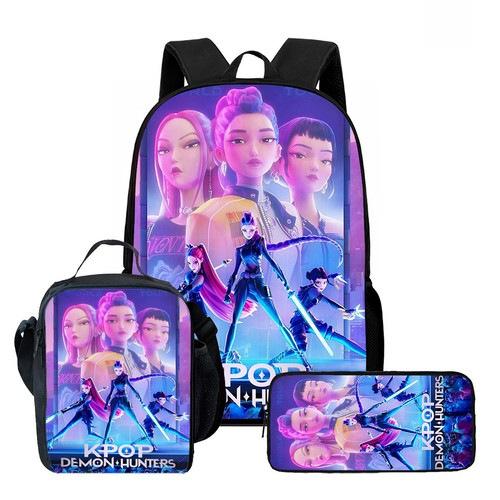 Student Schoolbag Three-Piece Girl Large-Capacity Middle School Student Backpack