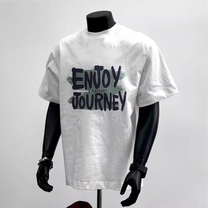 Short Sleeve Cotton Men'S Printed T-Shirt Trend Men'S And Women'S Versatile Crew Neck T-Shirt Men'S