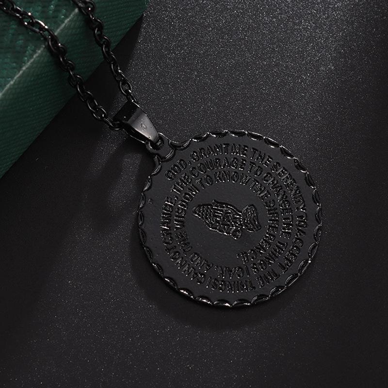 

Ожерелье-подвеска из нержавеющей стали «Рука Бога» круглой формы для мужчин, вера, молитва, рука