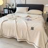 White Knitted Velvet Throw Blanket Soft Skin-Friendly Warm Fleece Bedspread All-season Multipurpose Quilted Blanket for Nap Sofa