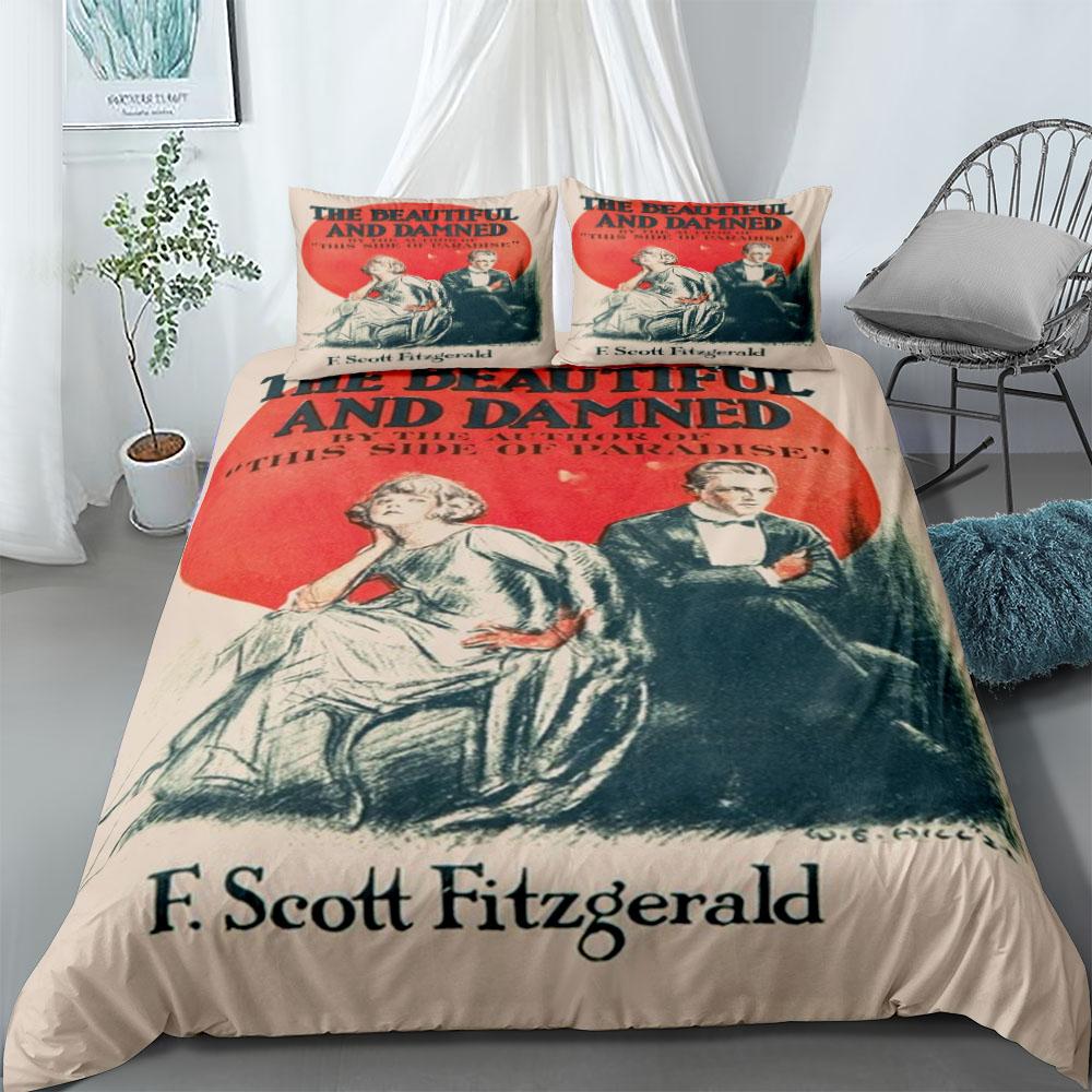 F Scott Fitzgerald Book Cover Duvet Cover Set King Queen Double Full Twin Single Bed Linen Set