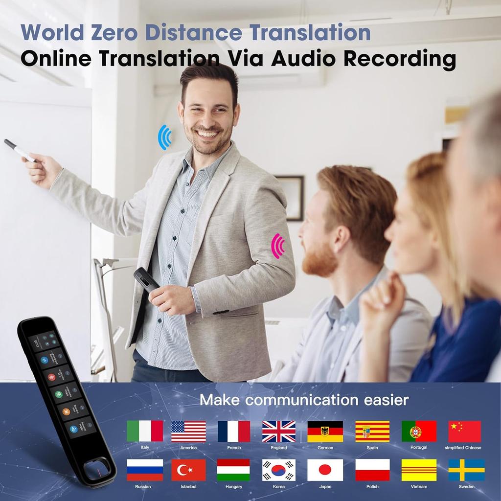 Translation Scanning Pen, 142 Language Translator Pen with 3.71 Inch Touch Scree, OCR Text To Speech Scanning Reading Pen, Portable Voice Translator