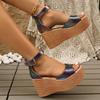2025 New Patent Leather Wedge Heel Sandals for Women Summer Chunky Platform Sandals Woman Anti Slip Thick Bottom Beach Shoes