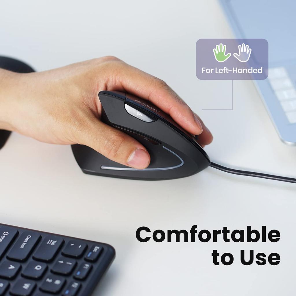 Perixx Left Hand Ergonomic Mouse Ergonomics PERIMICE-513L (Wired USB)