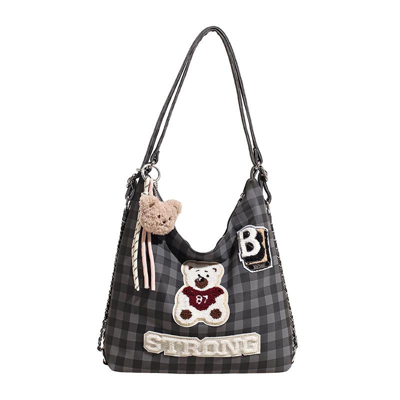 New Fashion Casual Large Capacity Backpack Cartoon Embroidered Shoulder Bag