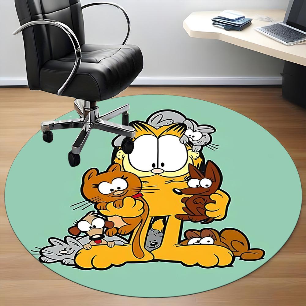 1pc Garfield Pets Office Round Area Rug, Bedroom Living Room Home Decor, Room Deco, Offic a1016150