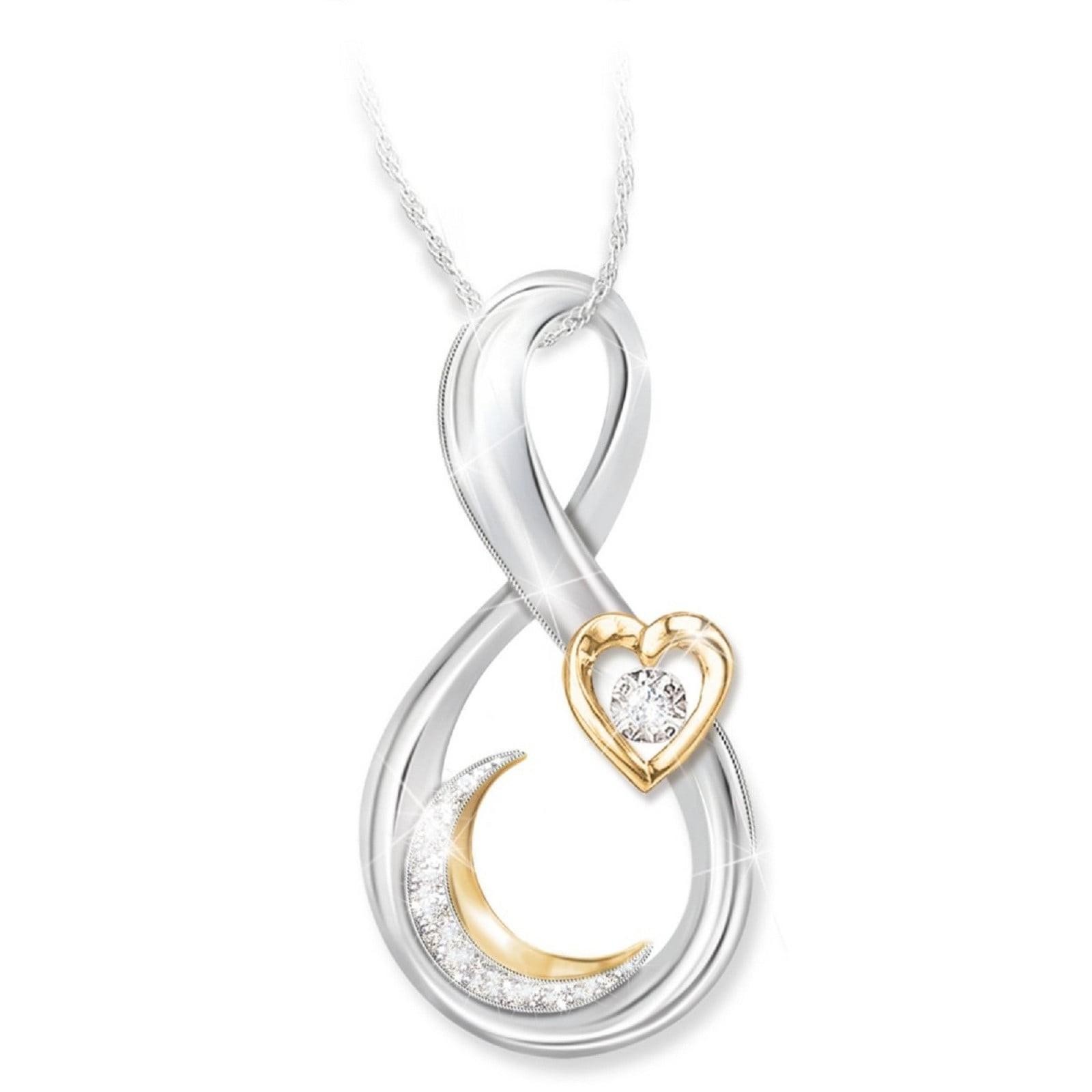 

Двухцветное ожерелье со звездой и луной, подвеска со звездой и луной, модные украшения One Size