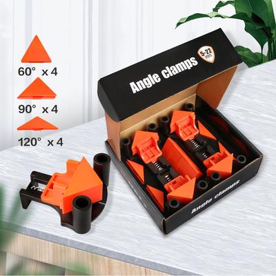 4Pcs/Set Woodworking Right-angle Clip 90 Degree Holder Photo Frame Clip Frame Clip Home Tool Punch Installer 90 Degree Fast Clip