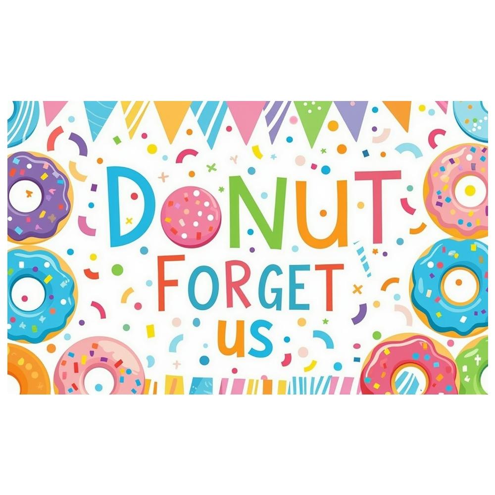 Farewell Event Backdrop Donut Themed Sweet Celebration Banner Dessert Party Banner Festive Pattern Donut Theme Banner