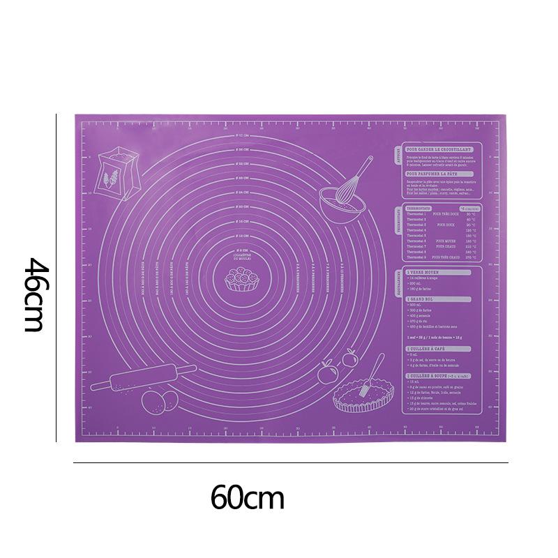 60/50/40cm Silicone Pad Baking Mat Sheet Kneading Dough Mat For Kitchen Rolling Dough Pizza Large Dough Non-Stick Maker Holder
