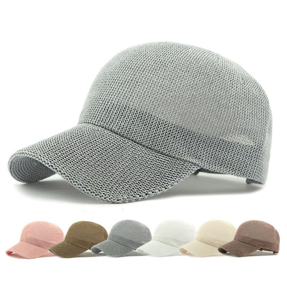 Fashion Adjustable Summer Sun Hats Breathable UV Protection Baseball Hats Straw Beach Hats For Women Outdoor Hollow Trucker Hat