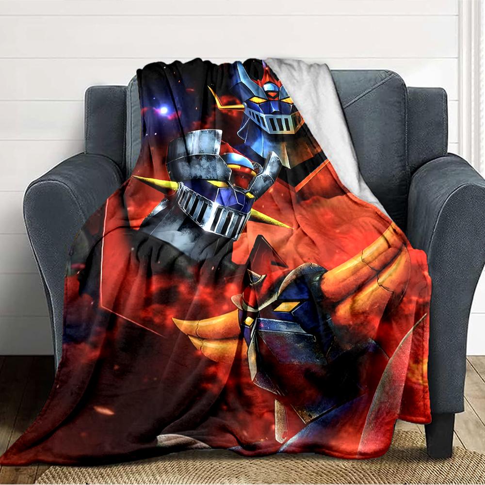 1pc UFO Robot Grendizer8 Blanket, Gift, for Men and Women, Soft Blanket, Good for Sofa Bed Couch Travel, Lightweight Flannel Blanket