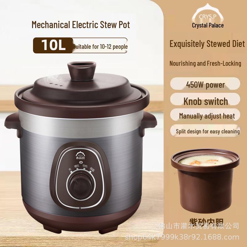 Crystal Palace Automatic Large-Capacity Ceramic Stew and Soup Cooker