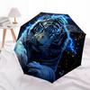 1 PC Automatic Folding Umbrella - Electric Tiger Pattern, Portable & Foldable Design with 8 Ribs, Christmas Birthday Gifts