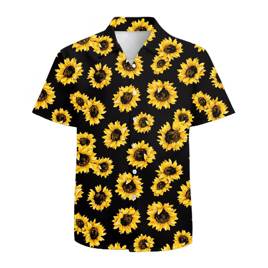 European casual Hawaiian men's short-sleeve shirt