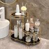 Luxury Iron Art Uv Board Cosmetics Storage Rack Makeup Organizer Dressing Table Shelf Bathroom Iron Bird Cage Holder A