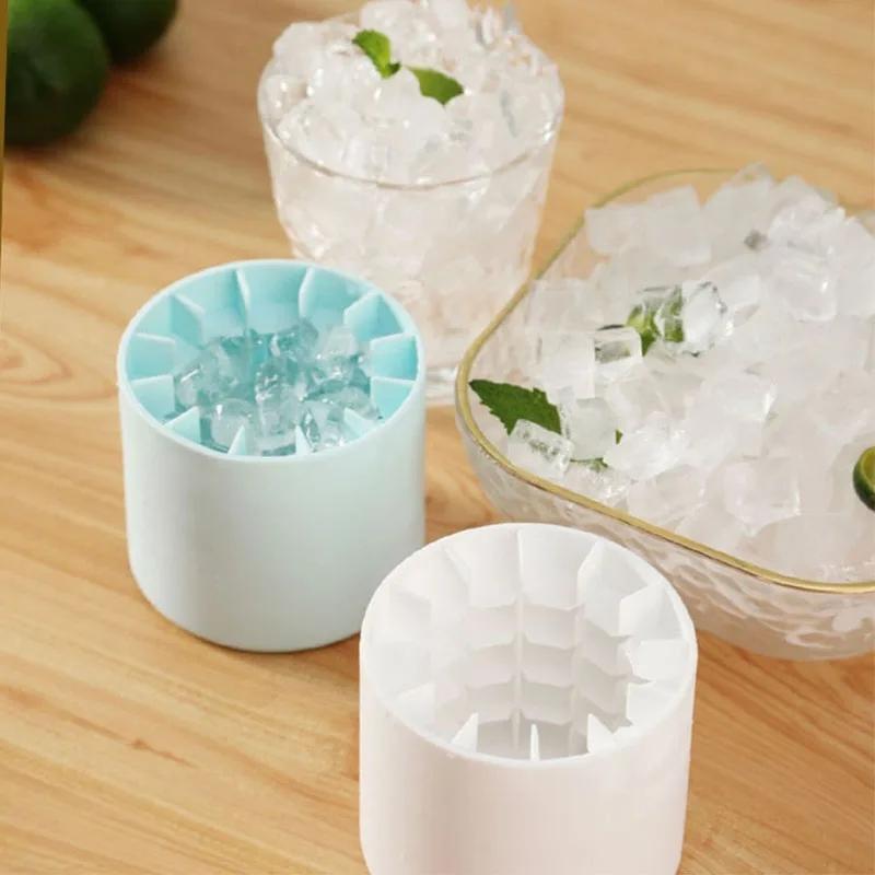 Silicone Ice Cube Mold Round Ice Bucket Summer Homemade DIY Refrigerator Freeze Ice Maker Barware Tools Quickly Freeze Ice Maker