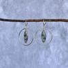 Natural moss agate hoop dangle earrings, Sterling silver handmade stylish jewelry for women, Healing crystal Unique fashion jewelry gifts