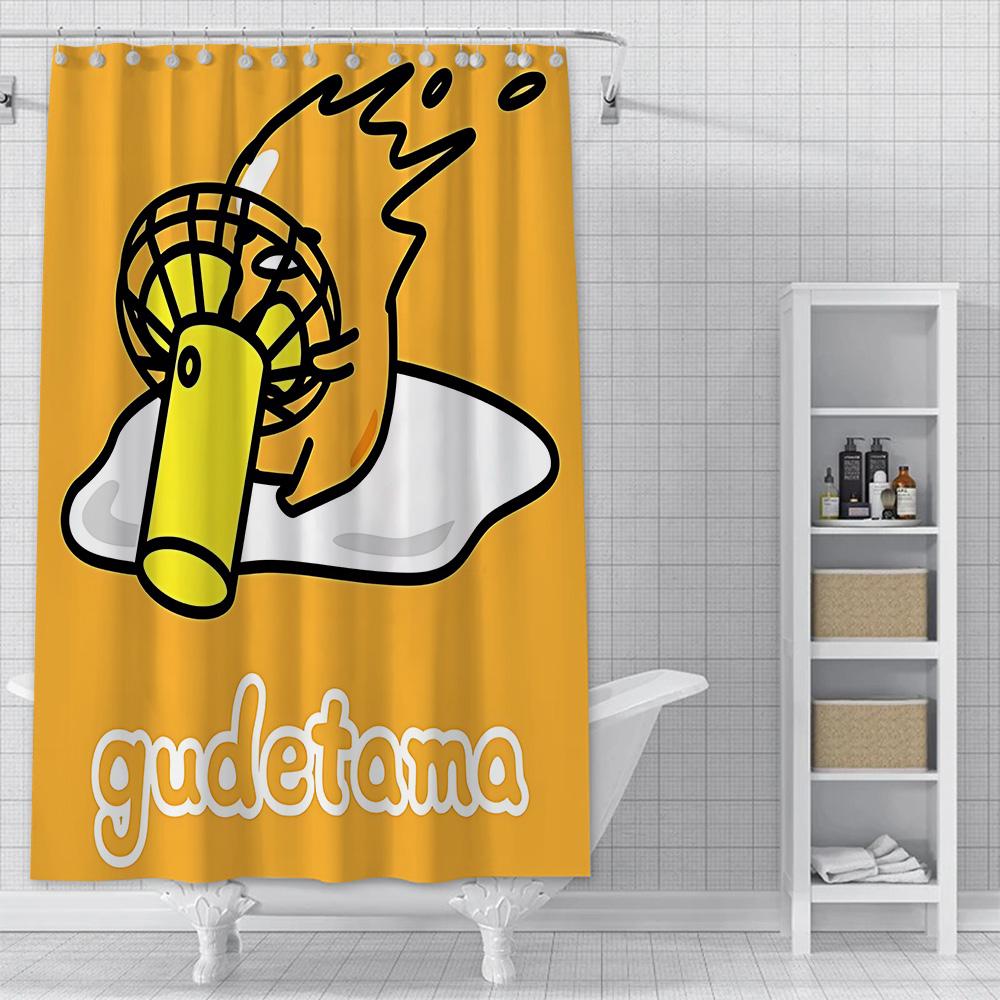 Cartoon G-Gudetama Shower Curtain Waterproof Polyester Fabric Paint Colorful Bath Curtains Home Bathroom Decor Curtain With Hook