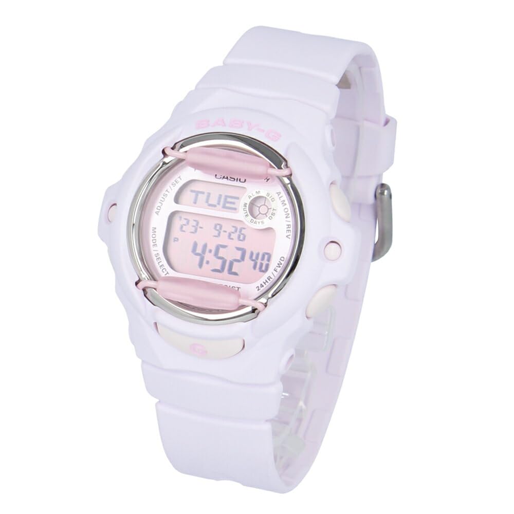 

Часы серии CASIO цифровые из смолы, нержавеющей стали, фиолетово-розовые, Baby-G BG-169, женские, BG-169U-4B [Товар]