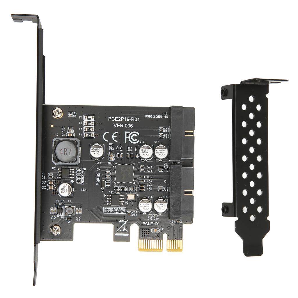 PCIE To USB 3.2 Expansion Card 5Gbps High Speed USB3.2 Front GEN1 Expansion Card Dual Port 19PIN Connector Riser Card