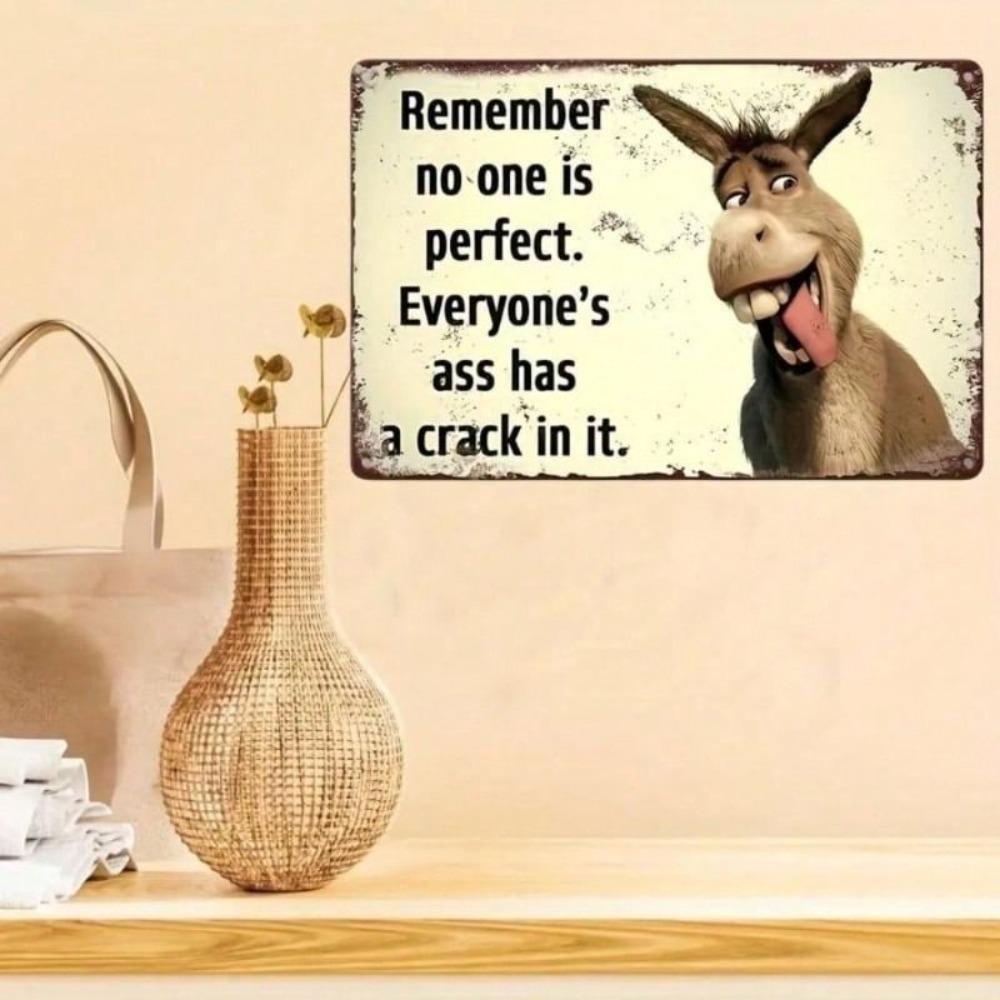 Metal Wall Art Vintage Donkey Humorous Poster for Bar