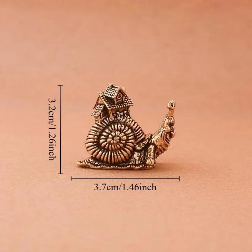 Animal Figurines Miniatures Hip Hop Solid Brass Snail House Ornaments Tea Pet Ceremony Copper  Exaggerate Toys