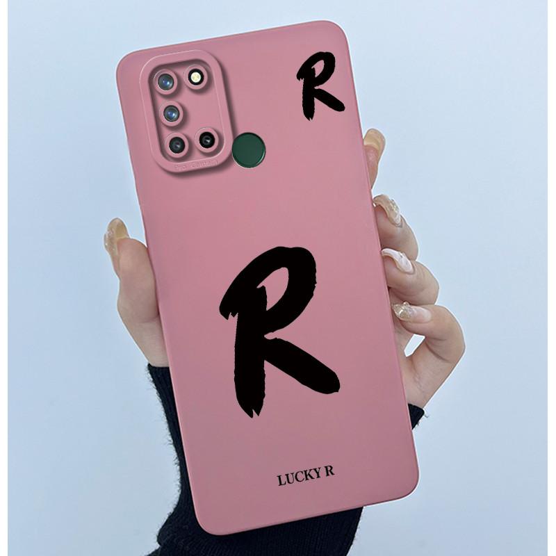 Casing For Realme 7i 7 i RMX2103 Realme C17 RMX2101 Phone Case Lucky Initial Letter Silicone Matte Soft Shockproof Bumper Cover
