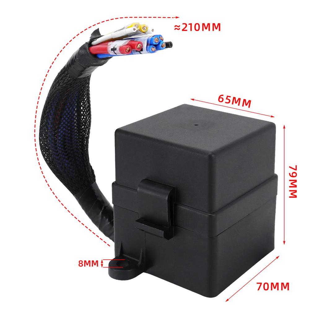 6-way with 2 relay boxes,car 12V fuse box, 2 4-pin 80A relays and 6 ATCATO fuse holders, suitable for cars, RVs, ships, etc