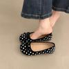 Beige ballet style retro flat bottom light mouth single shoes women's 2026 new spring French round head soft sole Mary Jane shoes