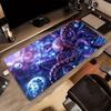XXL Pc Game Deskmat Stained Glass Kraken Sea Monster Thunder Wave Large Mouse Pad Non‑Slip Rubber Keyboard Mats Gamer Mousepads