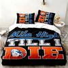 Denver Broncos 3pc Set Perfect for Bedroom Use Comfortable Bedding Set Includes a Duvet Cover and Two Pillowcases Ideal Birthday or Christmas Gift