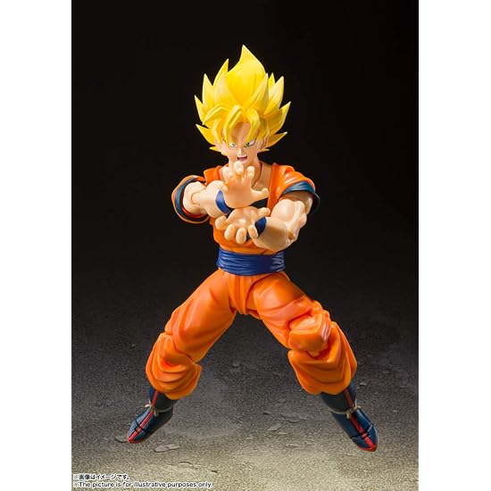 TAMASHII NATIONS S.H.Figuarts Dragon Ball Z Super Saiyan Full Power Son Goku, Environ. 140mm, PVC & A