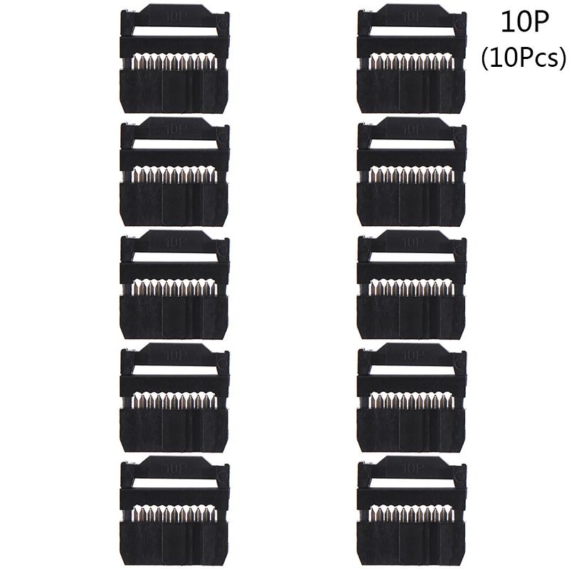 10Pcs 6/8/10/12/14-50Pin Idc Socket Plug Ribbon Cable Connector 2.54Mm Pitch