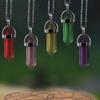 Colorful Crystal Hexagonal Necklace: Meditation Gem & Dowsing Pendulum Pendant