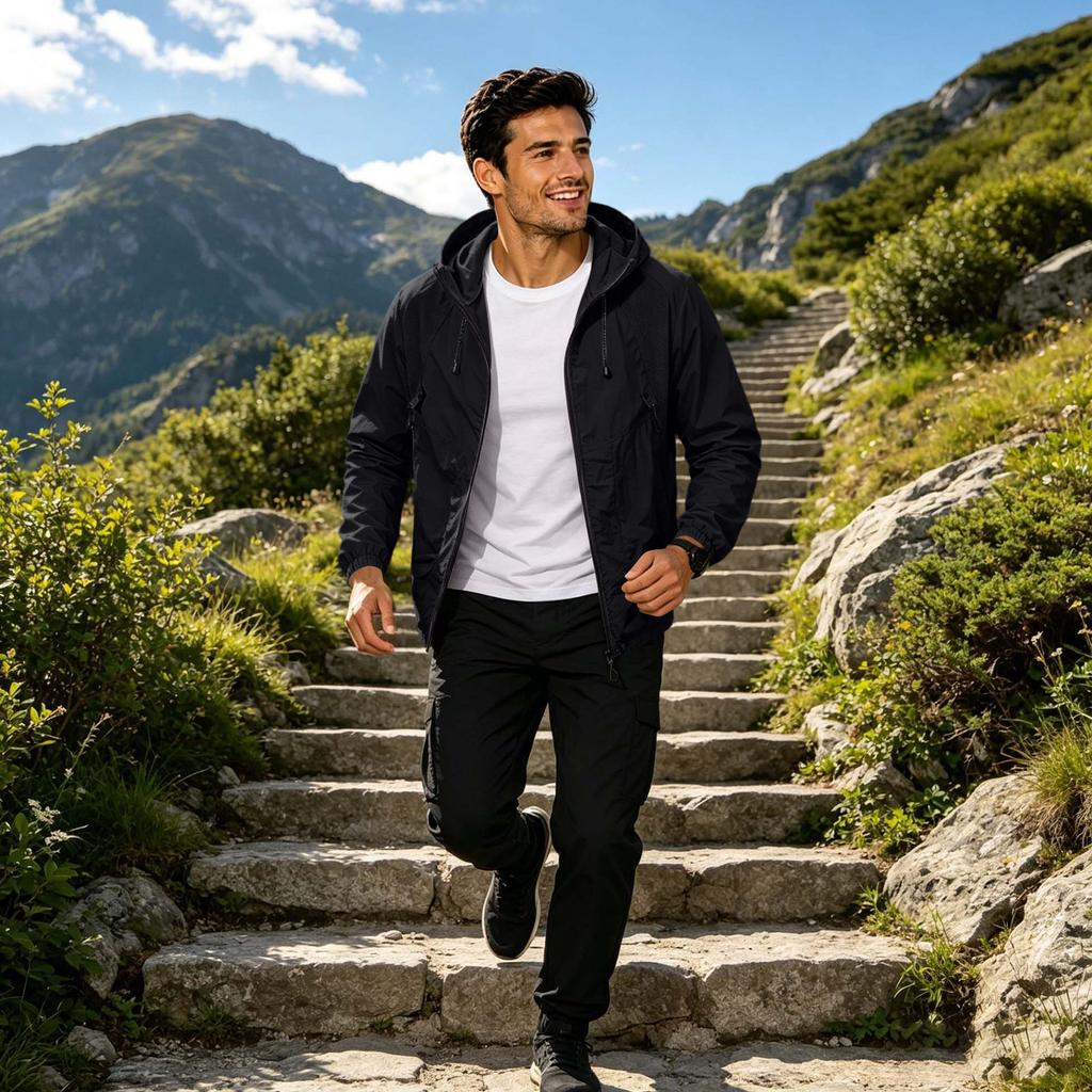 Men Ultra Thin Breathable Outdoor Fishing Sun Protection Jacket Lightweight Hooded Windbreaker Quick Dry Zip Up Design