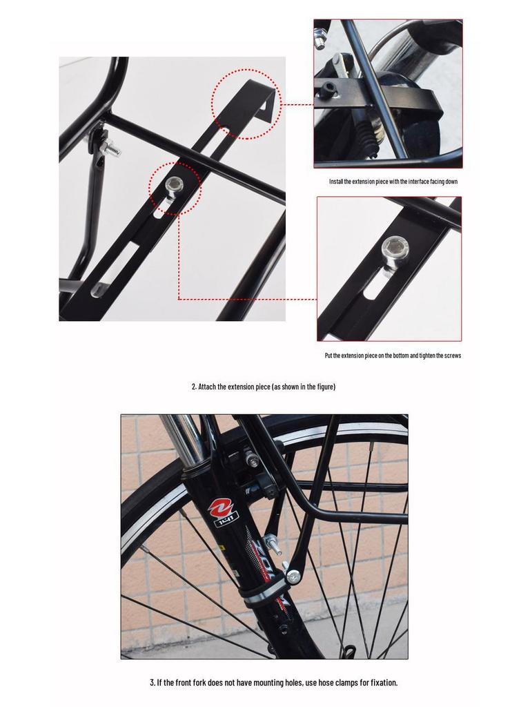 Disc Brake Front Rack for Mountain Bikes - Steel Long-Distance Bicycle Basket Accessory