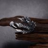 Personalized Retro Punk Animal Rings: Dragon & Eagle Claw Designs for Men