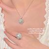 Farah Crown Jewel Ring, Weave Engraved Gold, 18K Gold Plated, Twilight Yellow Water Drop Zircon Ring Necklace