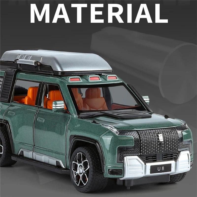 1/24 BYD Yangwang U8 SUV Alloy Car Model Diecast Metal Toy New Energy Off-Road Vehicles Car Model Sound and Light Children's Gift